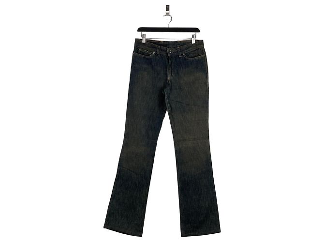 Gucci by Tom Ford SS02 Flared Sanded Bootcut Denim Jeans Blue