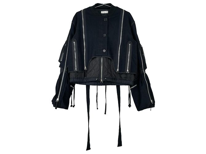 Chaqueta Bomber con Cierre Trasero Dries van Noten AW14 Negro