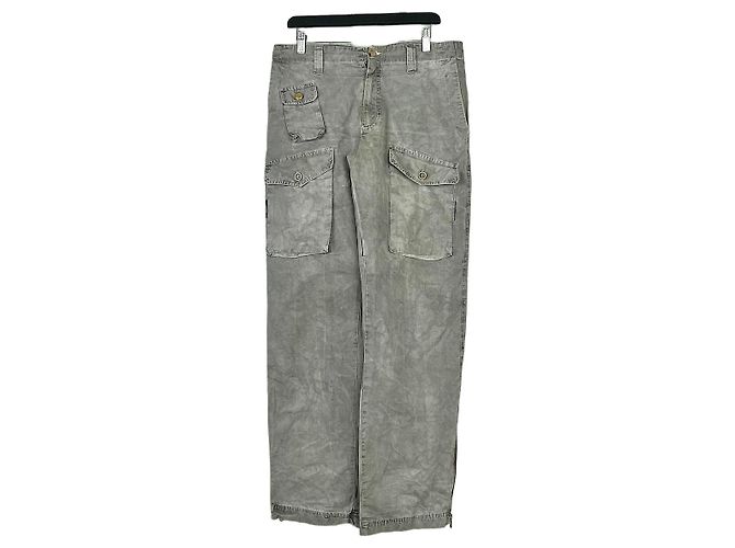 Pantaloni cargo militari multi-tasca in denim stonewash Dolce & Gabbana