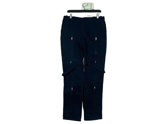 Helmut Lang AW99 Multi-Zipper Bondage Flugcargo-Hose Schwarz