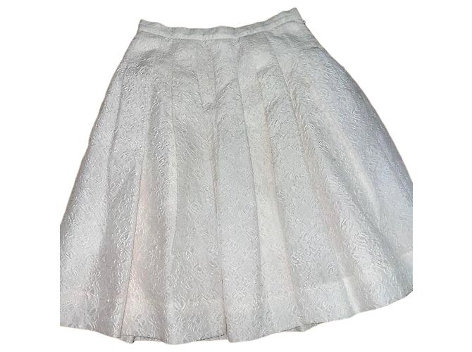 Falda plisada de jacquard blanco Christian Dior