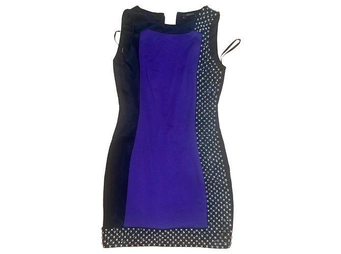 Robe fourreau ornée Versace Noir Violet