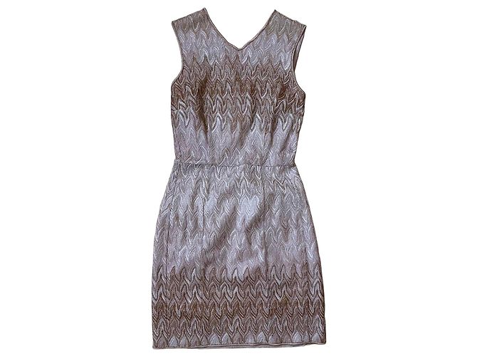 Missoni Zig Zag Strickkleid Braun Beige Golden