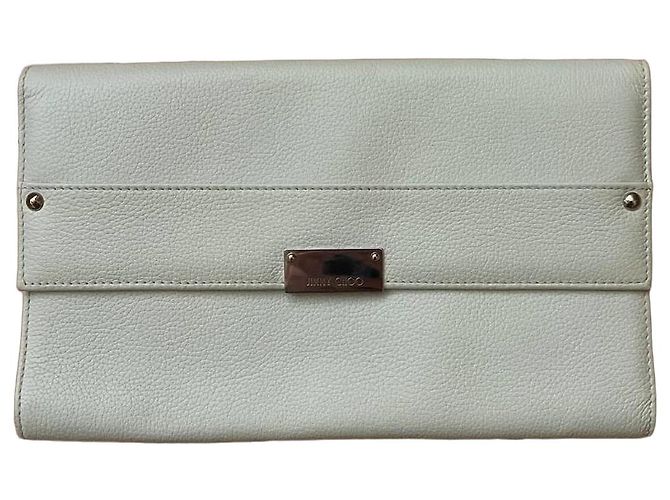 Leder-Clutch von Jimmy Choo Beige