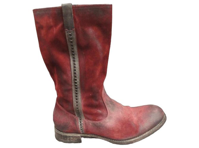 N.D.C. Made By Hand Stiefeletten aus rotem Hirschleder