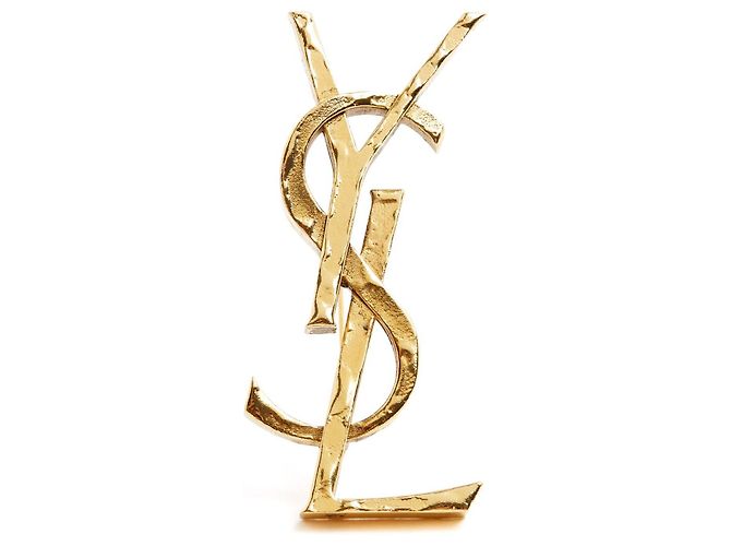 Yves Saint Laurent Cassandre Brooch 2025 Maxi Golden YSL Brooch Pristine