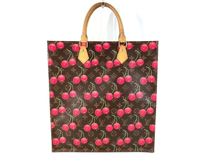 Borsa Tote Pla Monogramma Ciliegia Louis Vuitton Marrone Rosso