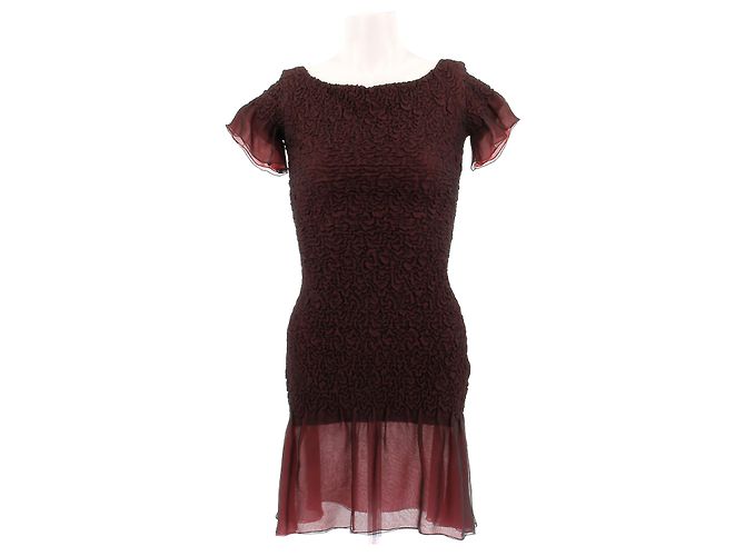 Valentino Garavani Vestido de cóctel burdeos de seda