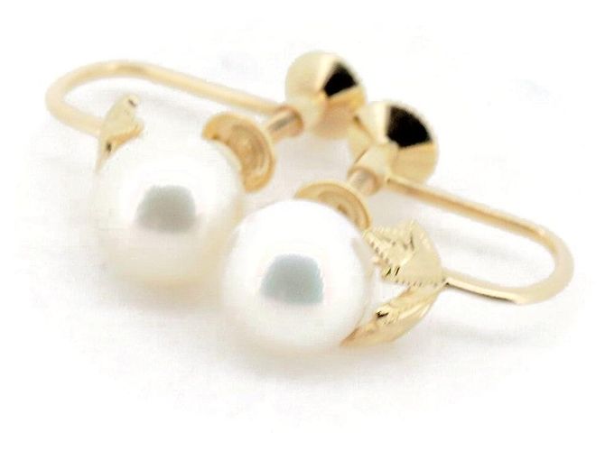 Mikimoto Perlenohrringe Au750 Golden