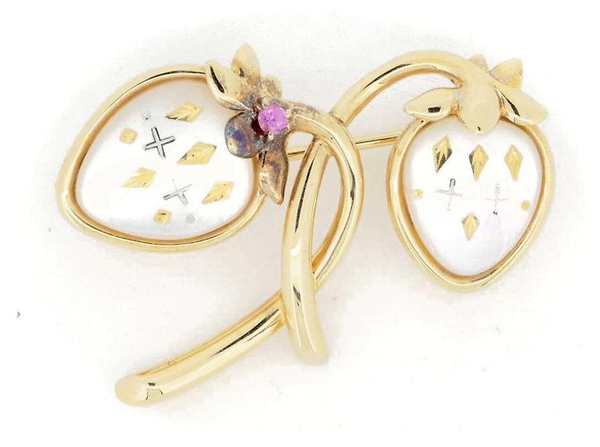 Spilla Mikimoto Au750 D'oro
