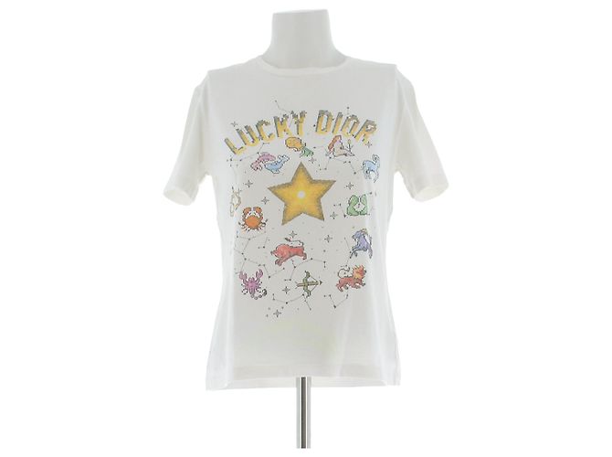 Camiseta Dior Lucky blanca de algodón Blanco