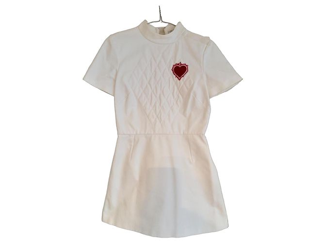 DIOR HERZ KLEID MODELL LAUFSTEG 40 FR Weiß Rot