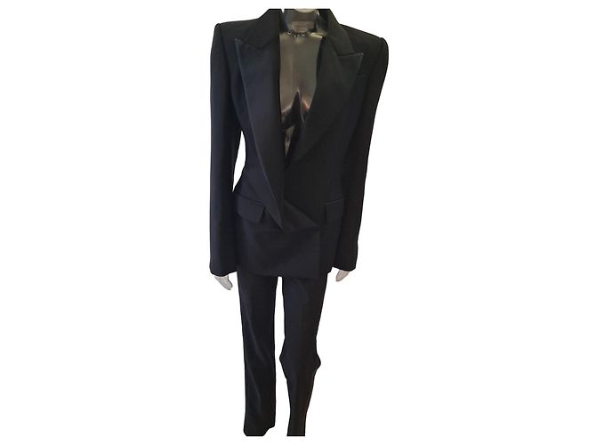 Alexander Mcqueen Mc Queen draped lapel Tuxedo Jacket & pants Black