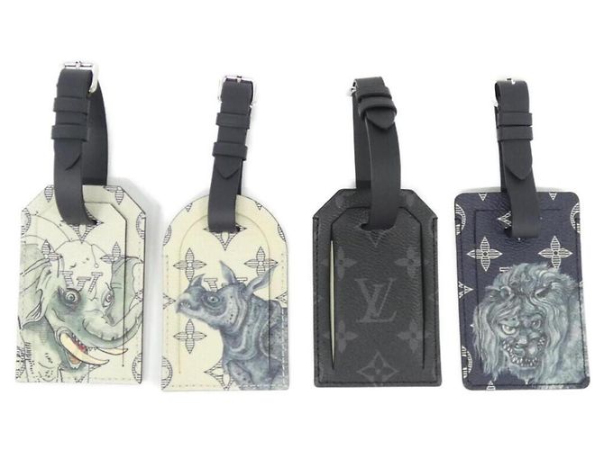 Etichetta nome Monogram Savannah Louis Vuitton Nero Argento Crudo