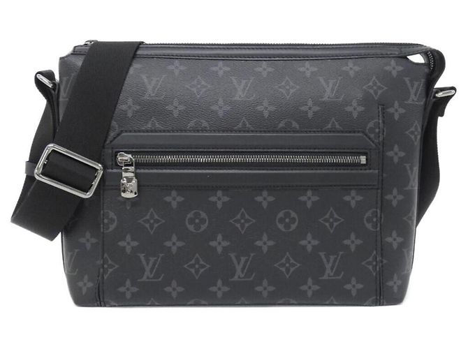 Louis Vuitton Monogram Eclipse Odyssey Messenger PM Shoulder Bag Black
