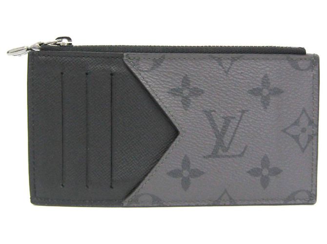 Tarjetero de monedas Monogram Eclipse Louis Vuitton Castaño Negro