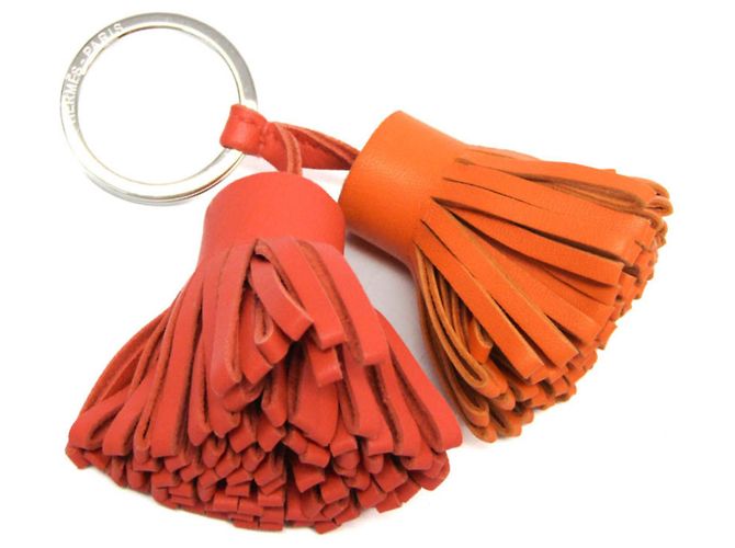 Ring Chaveiro Hermès Carmen Uno Dos Rosa Laranja 