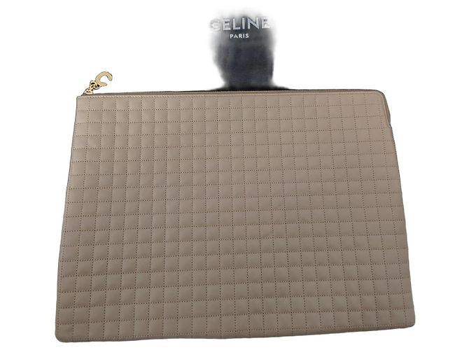 Céline Pochette en cuir CELINE Taupe