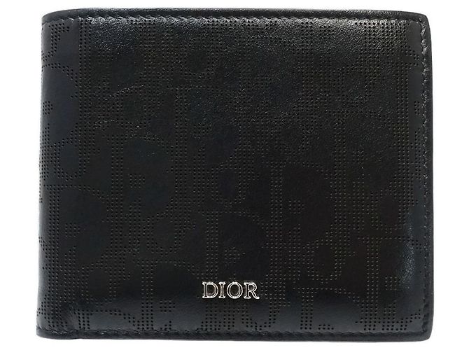 Christian Dior Black Leather Bi-Fold Wallet