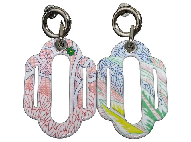 Orecchini Attourage Hermès Argento Multicolore 
