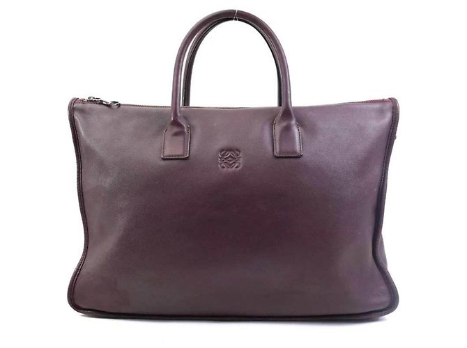 Sac à main en cuir bordeaux Loewe Anagram