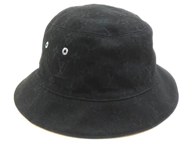 Sombrero bucket Monogram Louis Vuitton Negro Amarillo