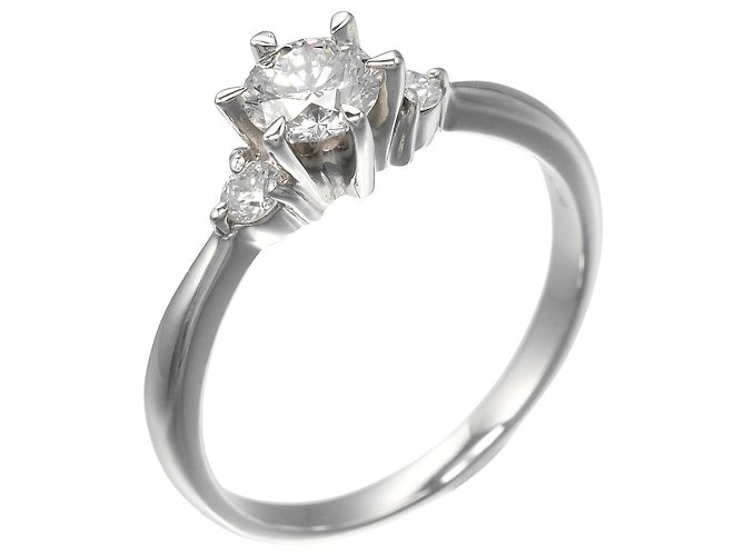 Autre Marque Pt900 Platin-Diamantring Silber