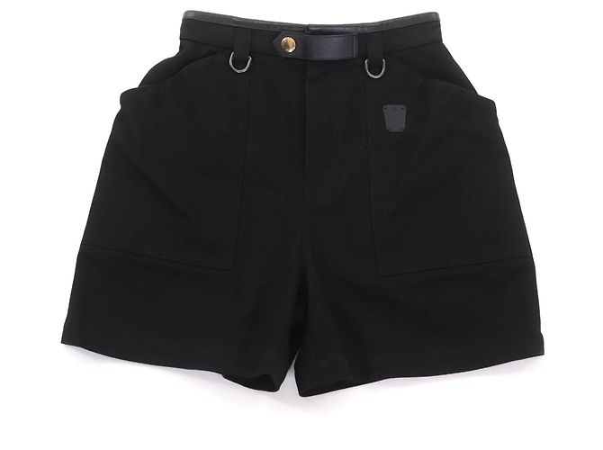 Bermuda de couro de cordeiro Louis Vuitton Preto