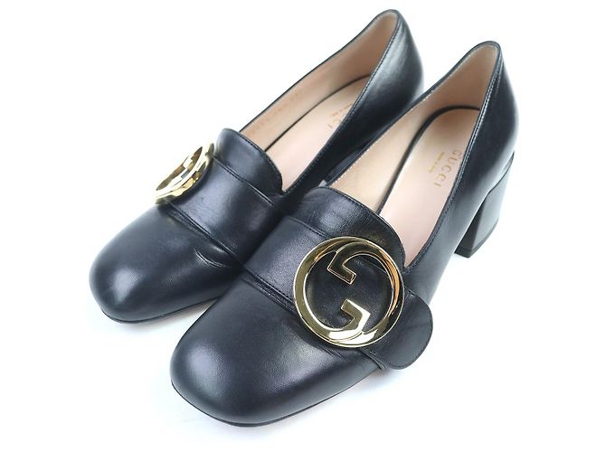 Zapatos de tacón medio Interlocking G de Gucci Negro