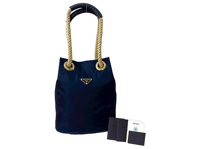 Bolsa 2way de nylon Prada Azul Azul marinho