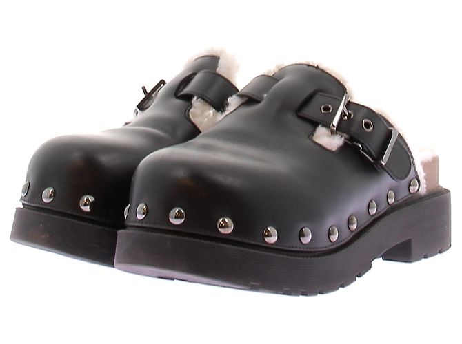 Dior Zoccoli in pelle foderati Nero 