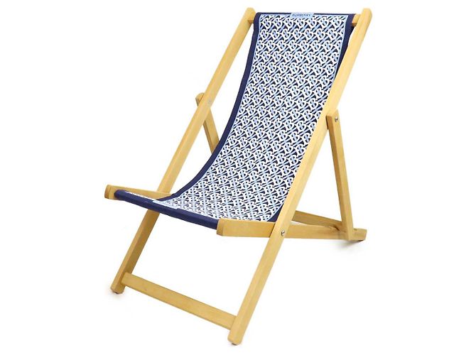 Silla plegable de algodón con monograma Burberry Azul