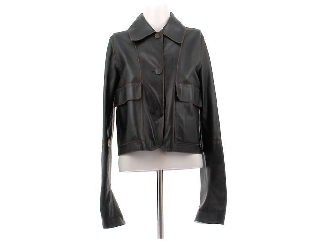 Loewe Black Leather Jacket Size 34