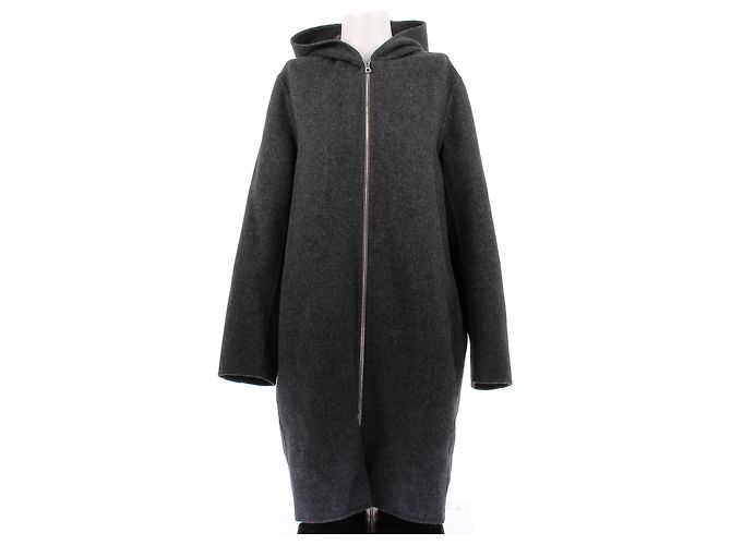 Autre Marque Grau Wolljacke mit Kapuze
