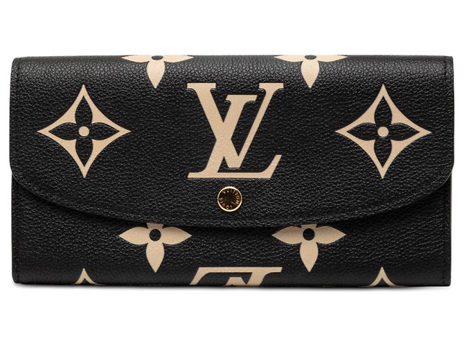 Louis Vuitton Black Bicolor Monogram Empreinte Giant Emilie Wallet