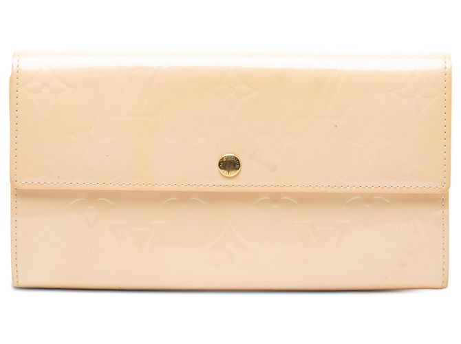Louis Vuitton Braune Monogram Vernis Sarah Geldbörse Beige