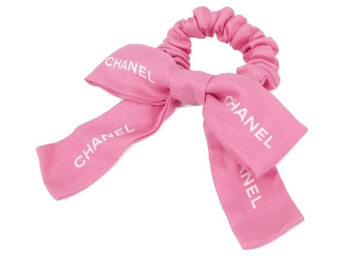 Scrunchie de seda Chanel em rosa