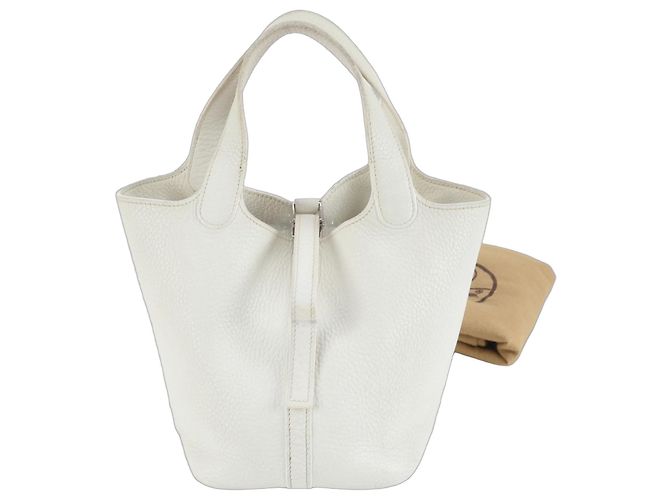 Hermès Picotin PM Tasche aus Taurillon Clémence Leder Weiß