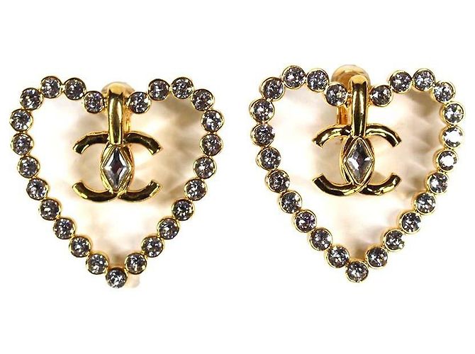 Boucles d’oreilles Chanel non percées Doré