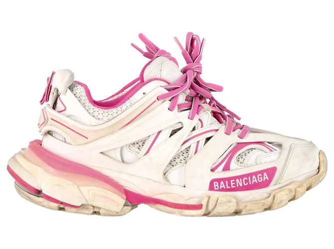 Everyday Baskets Track Balenciaga en polyuréthane rose et blanc