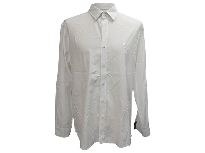 Camisa de botones Burberry en algodón blanco