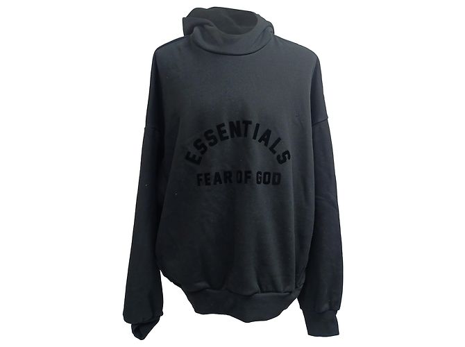 Fear of God Essentials Hoodie aus schwarzer Baumwolle
