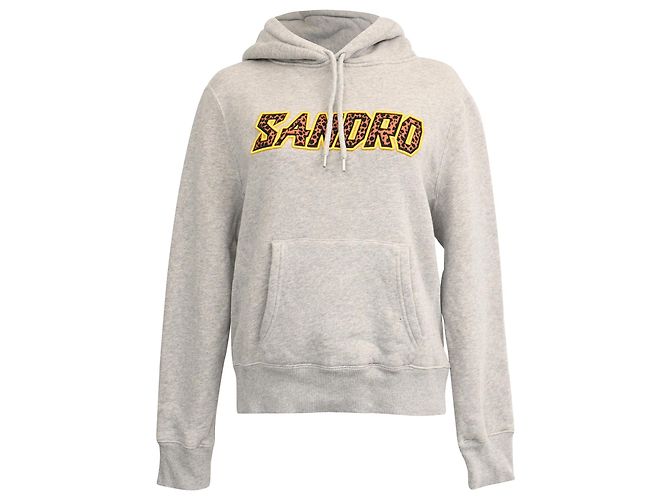 Sudadera con logo Sandro en algodón gris 