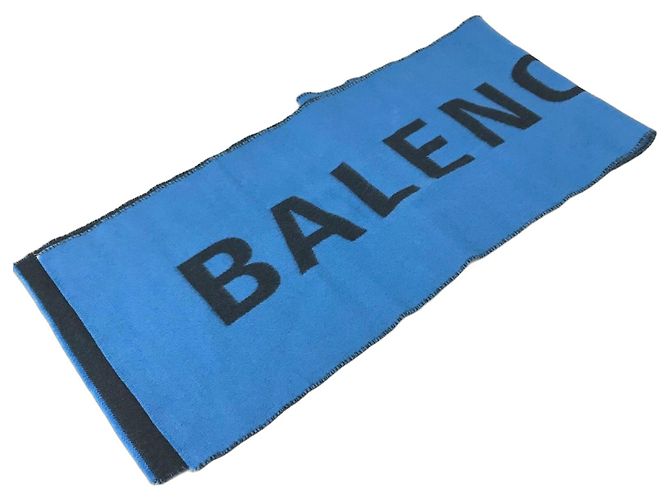 Balenciaga Bicolor Schal blau schwarz