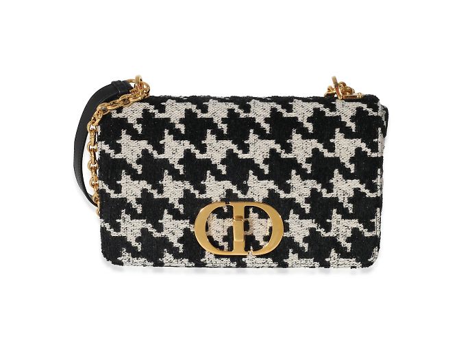 Christian Dior Caro Macro-Houndstooth Fabric Medium Black