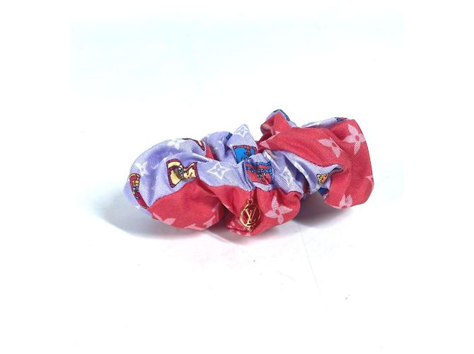 Set di Scrunchie Monogram LOUIS VUITTON (solo cerchio) Elastico per Capelli in Seta Donna Rosa