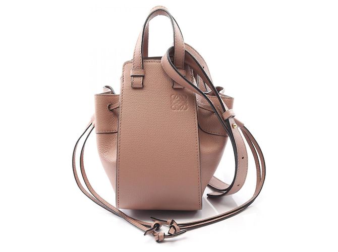 LOEWE Hammock Drawstring Bag, Mini, Leather, Women's, Pink,