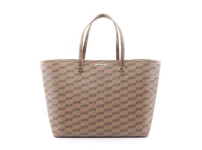 Borsa Tote BB Monogram di Balenciaga Marrone