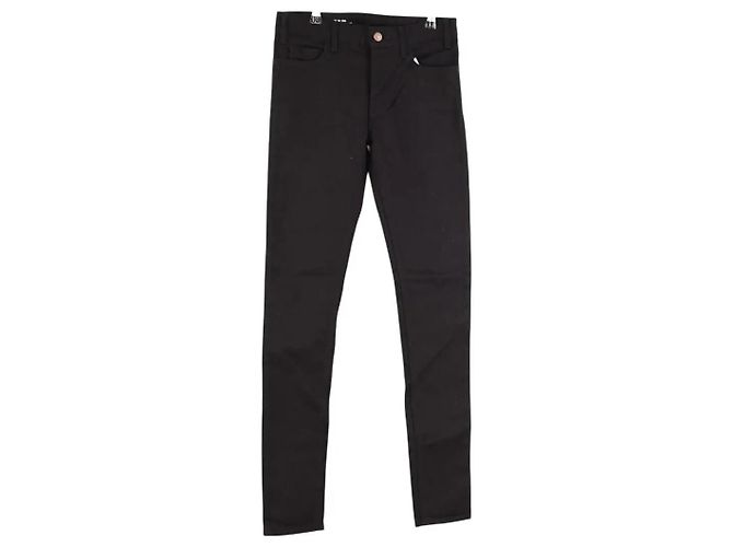 Céline Jeans slim de algodón negro 