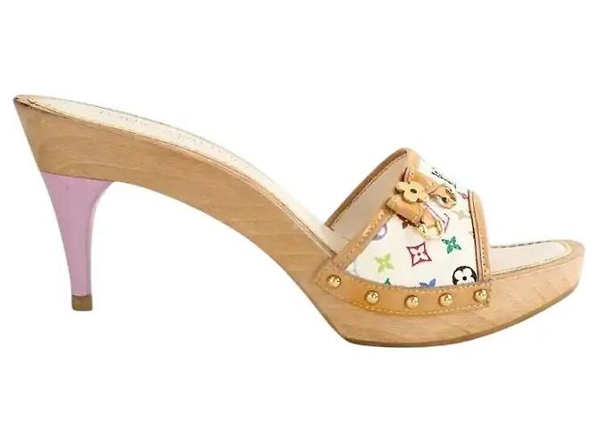 Louis Vuitton White leather mules